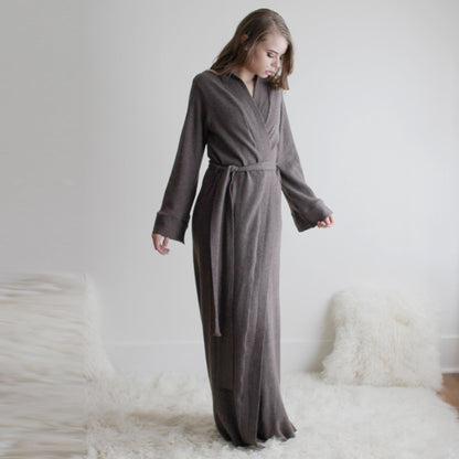 Merino Wool Robe in Full Length - Homeland Harvest