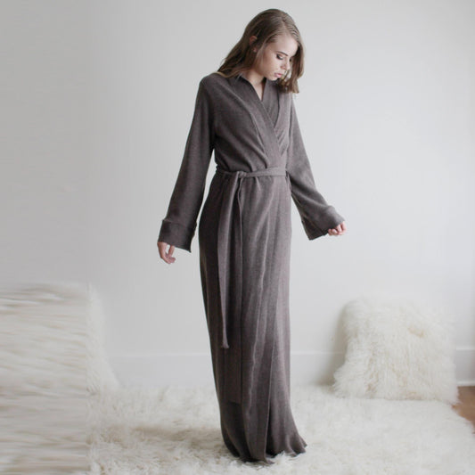 Merino Wool Robe in Full Length - Homeland Harvest