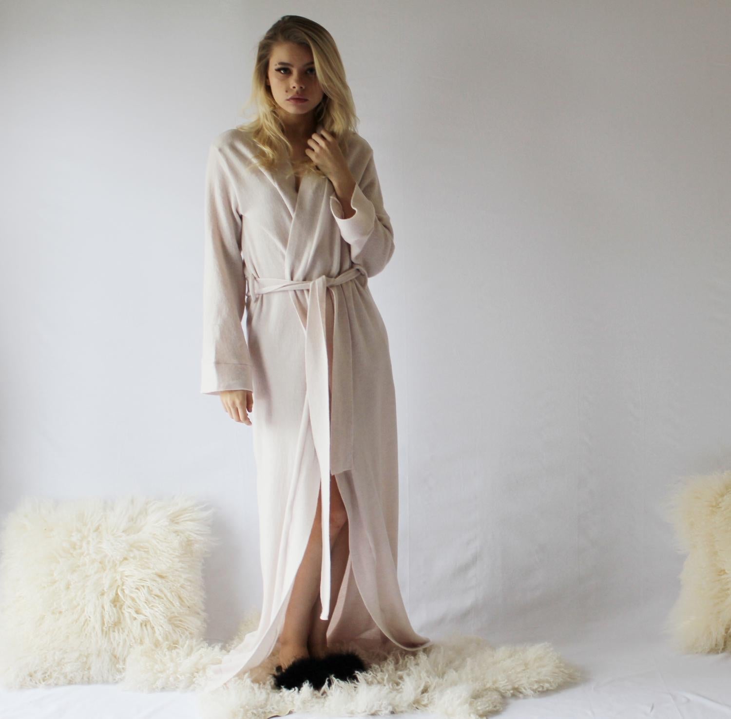 Merino Wool Robe in Full Length - Homeland Harvest