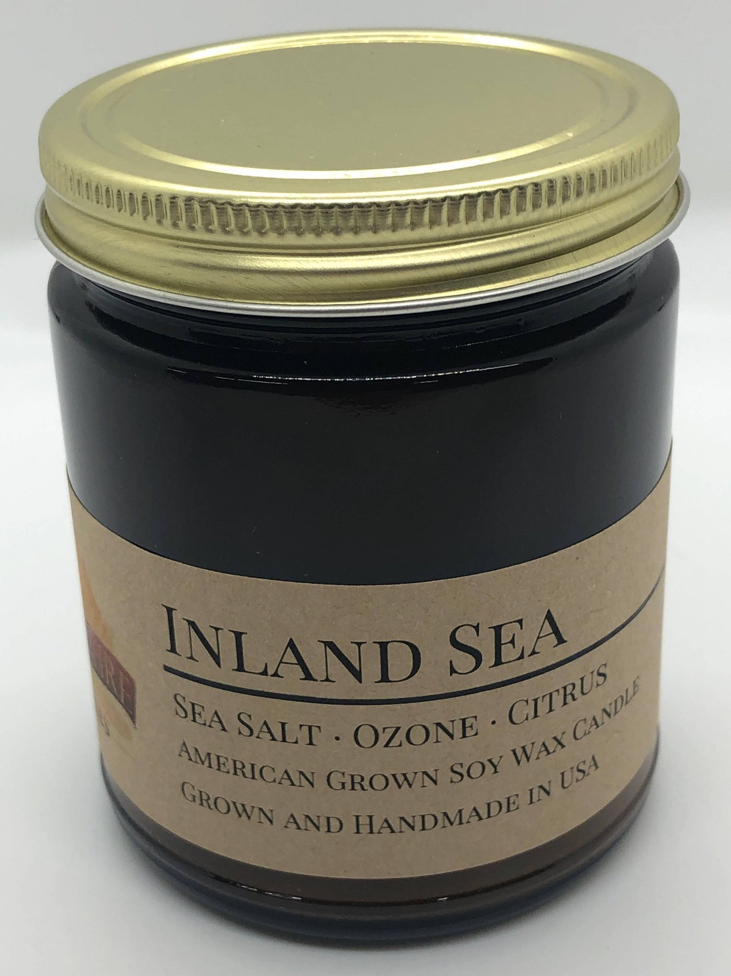 Inland Sea Soy Wax Candle | 9 oz Amber Apothecary Jar