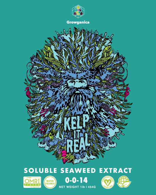 Growganica Kelp it Real Organic Soluble Seaweed 0-0-14 | Natural Plant Growth Stimulant & Fertilizer for Soil & Hydroponics