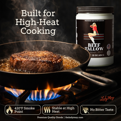 Premium Beef Tallow – 22oz Cooking Fat for Frying, Roasting & Searing