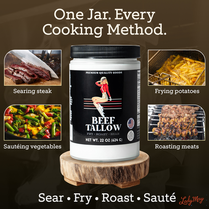 Premium Beef Tallow – 22oz Cooking Fat for Frying, Roasting & Searing