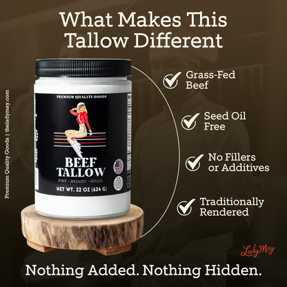 Premium Beef Tallow – 22oz Cooking Fat for Frying, Roasting & Searing