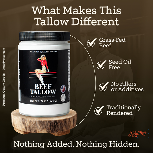 Premium Beef Tallow – 22oz Cooking Fat for Frying, Roasting & Searing