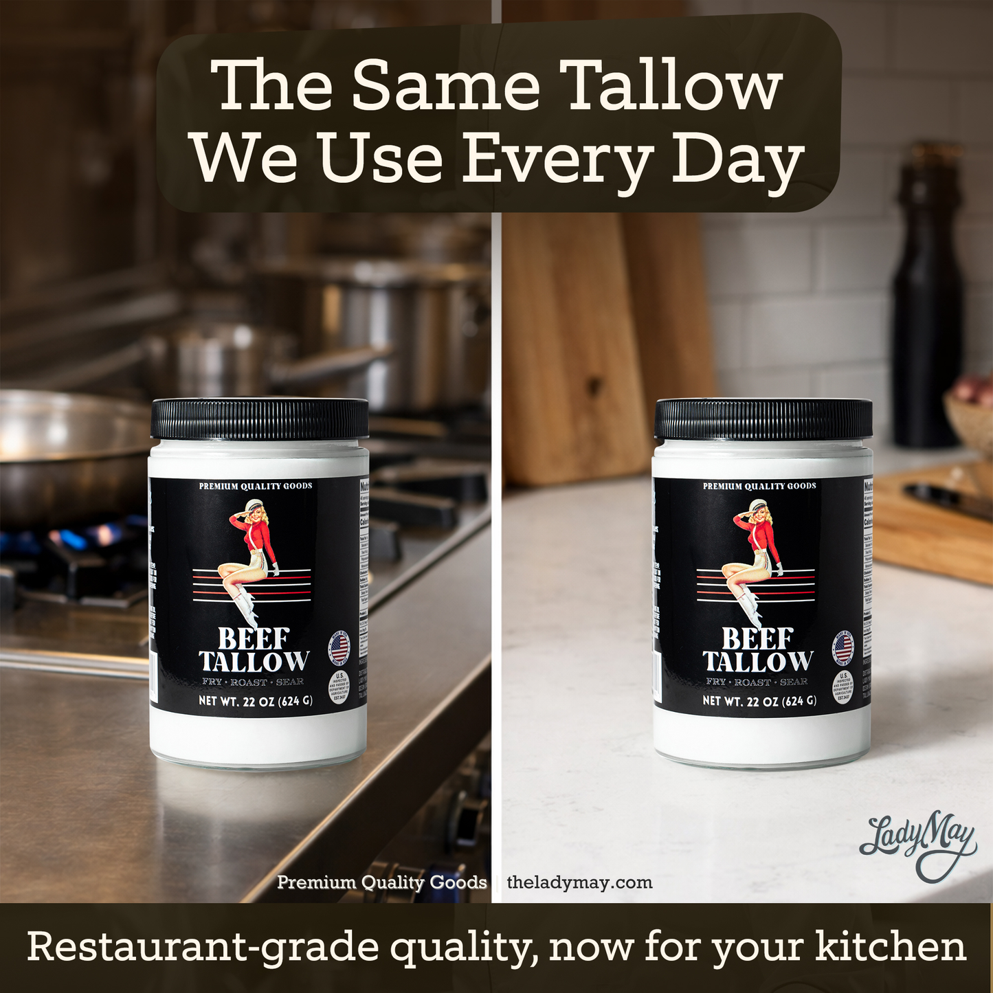 Premium Beef Tallow – 22oz Cooking Fat for Frying, Roasting & Searing