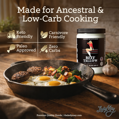 Premium Beef Tallow – 22oz Cooking Fat for Frying, Roasting & Searing