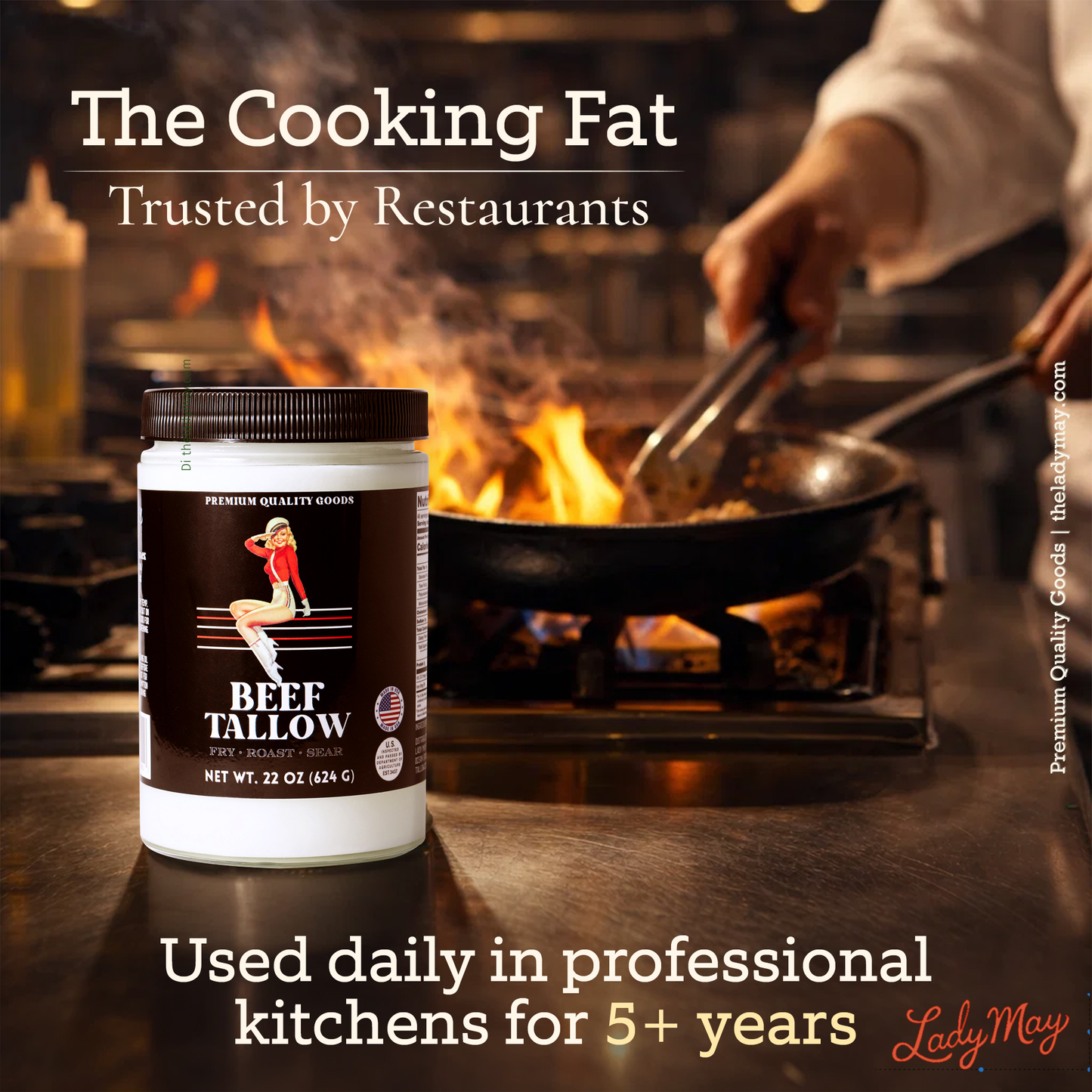 Premium Beef Tallow – 22oz Cooking Fat for Frying, Roasting & Searing
