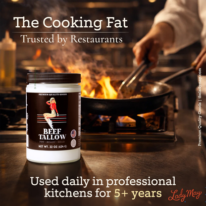 Premium Beef Tallow – 22oz Cooking Fat for Frying, Roasting & Searing