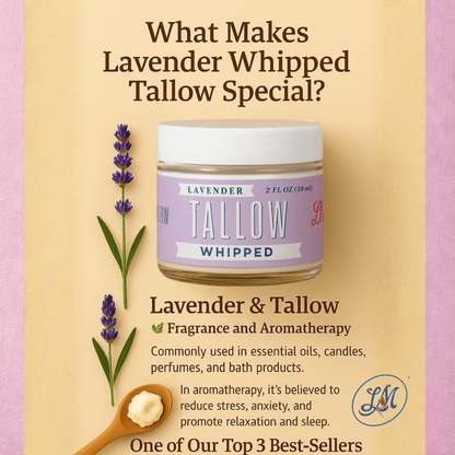Whipped Tallow Trio - 9oz - Lavender, Vanilla, Eucalyptus Premium Quality All Natural Gift Box by The Lady May