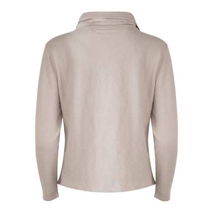 Khloe Cotton V-Neck Henley - Latte