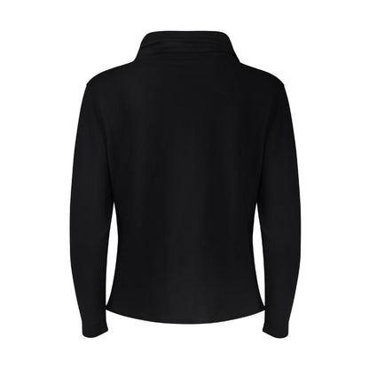 Khloe Cotton V-Neck Henley - Nero