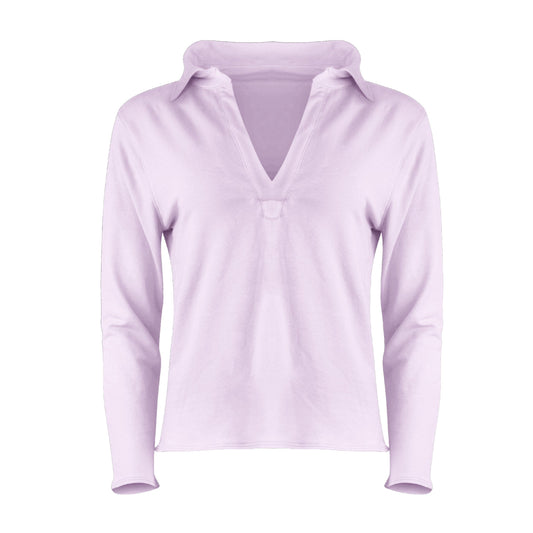 Khloe Cotton V-Neck Henley - Quartz