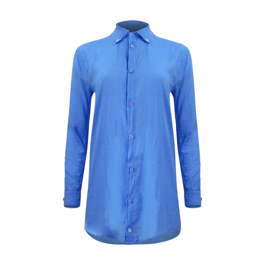 Naomi Linen Tunic Blouse - Glacier