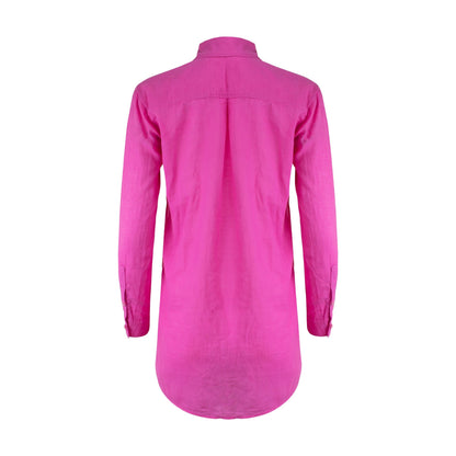Naomi Linen Tunic Blouse - Pink Aster