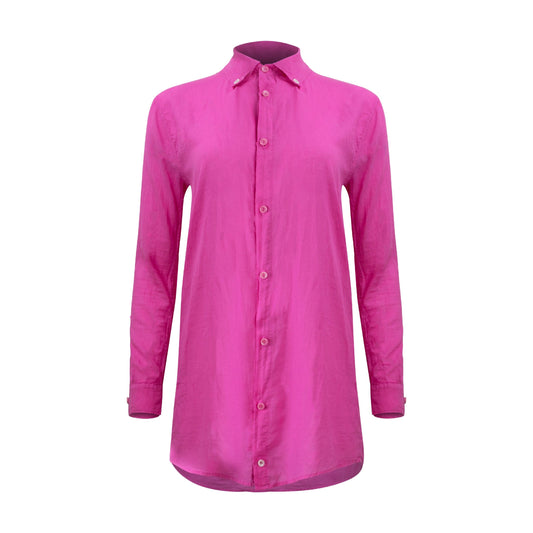 Naomi Linen Tunic Blouse - Pink Aster