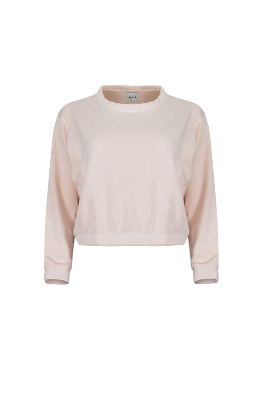Ivy Boxy Cropped Modal Pullover - Rose Quartz