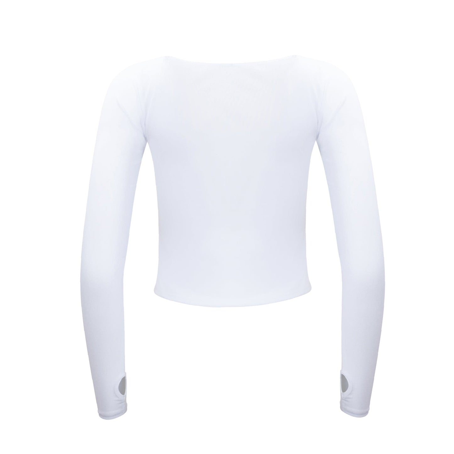 Hailey Mesh and Cotton Long Sleeve Top - Blanc