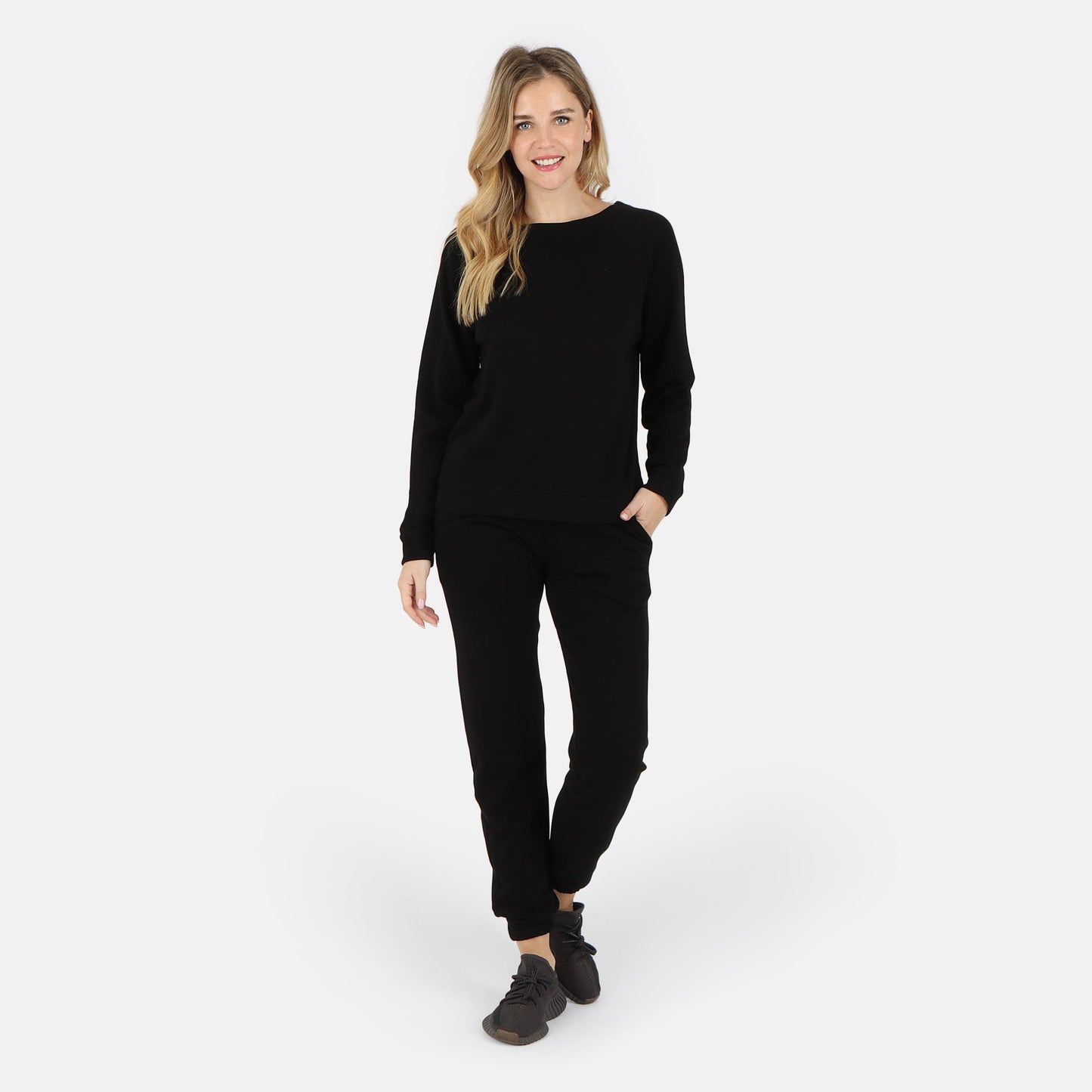 Melody Everyday Organic Cotton Pullover Sweatshirt - Black