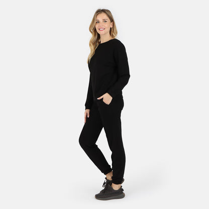 Melody Everyday Organic Cotton Pullover Sweatshirt - Black