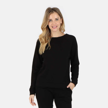 Melody Everyday Organic Cotton Pullover Sweatshirt - Black
