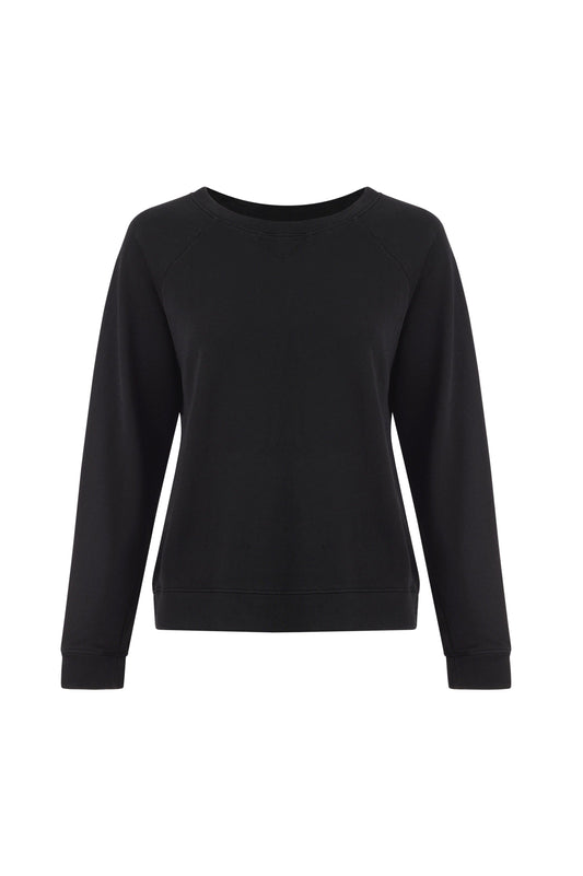 Melody Everyday Organic Cotton Pullover Sweatshirt - Black