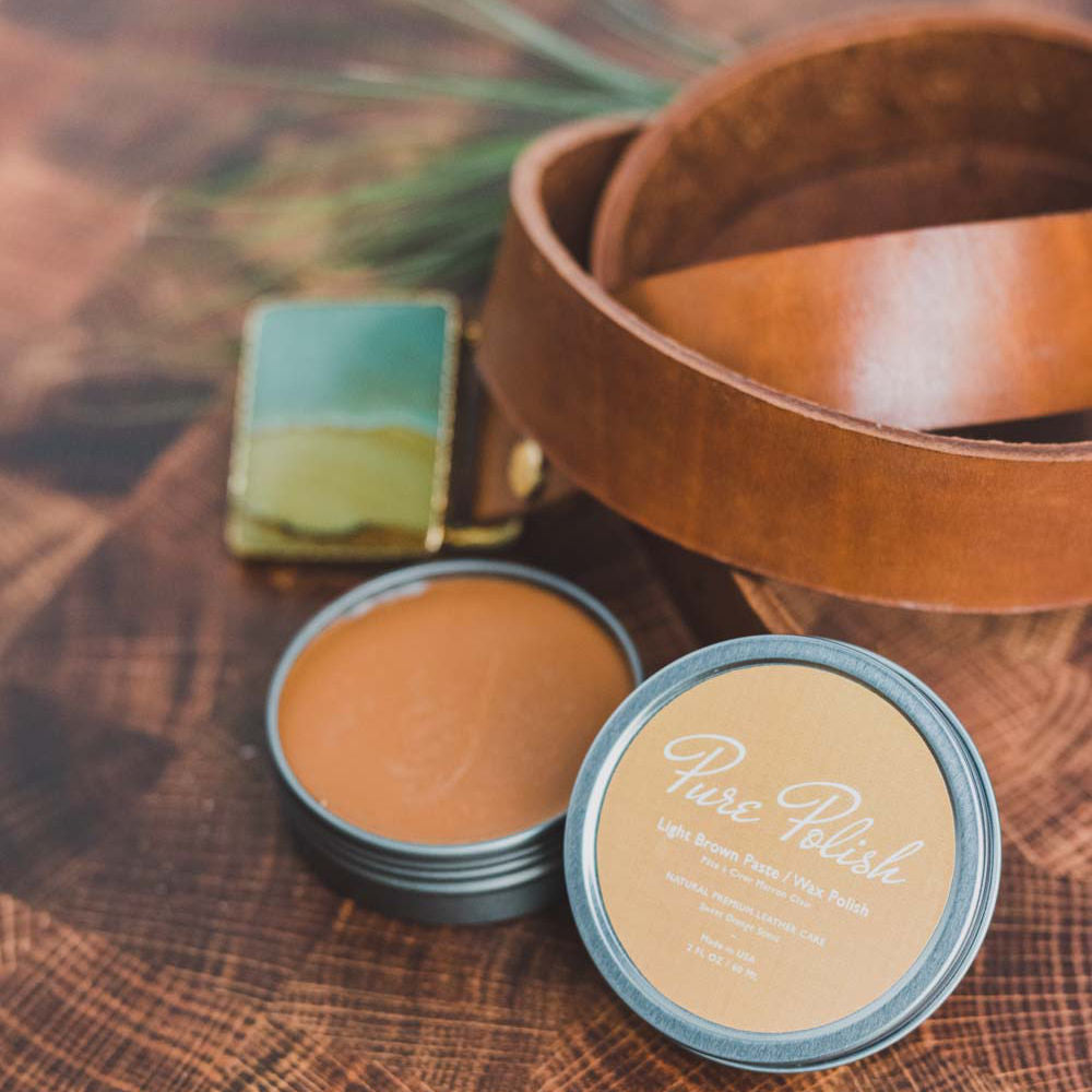 Light Brown Shoe Polish Paste / Wax - Homeland Harvest
