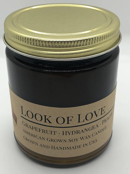 Look of Love Soy Wax Candle | 9 oz Amber Apothecary Jar
