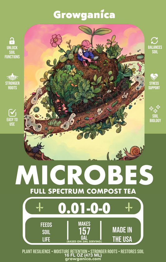 Growganica Microbes | Organic Full Spectrum Microbial Inoculant | Nitrogen Fixing, Boosts Soil Health, Root Growth & Nutrient Uptake
