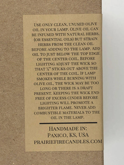 Olive Oil Candle Lamp - Emergency Backup - Power Outage