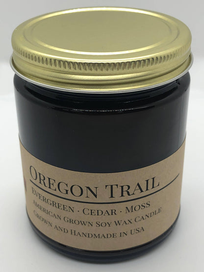 Oregon Trail Soy Wax Candle | 9 oz Amber Apothecary Jar