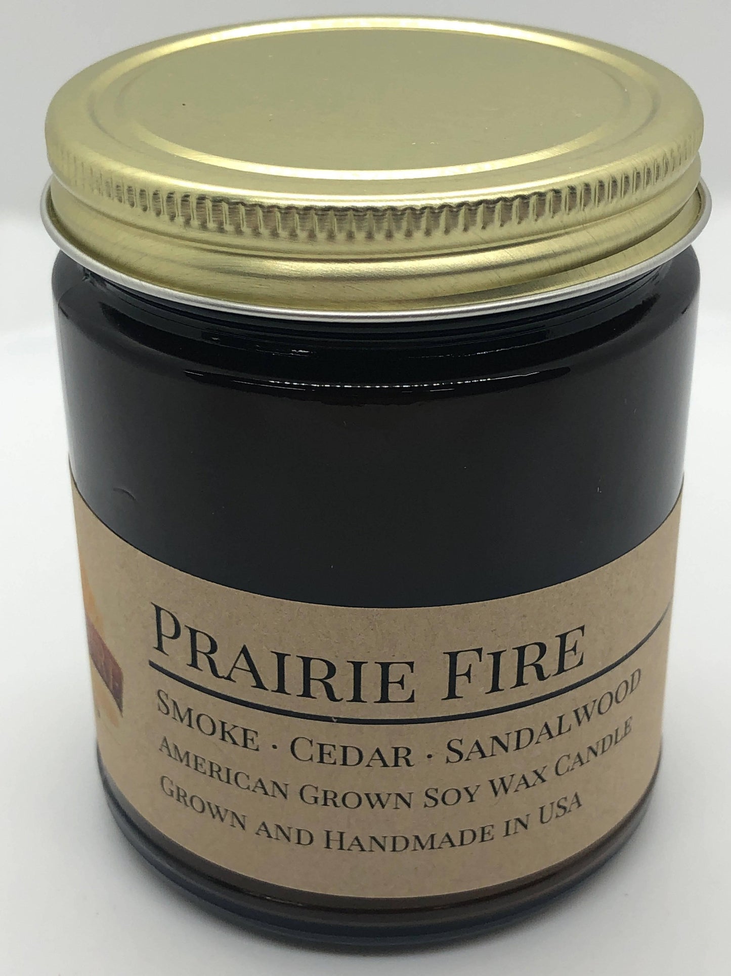 Prairie Fire Soy Wax Candle | 9 oz Amber Apothecary Jar