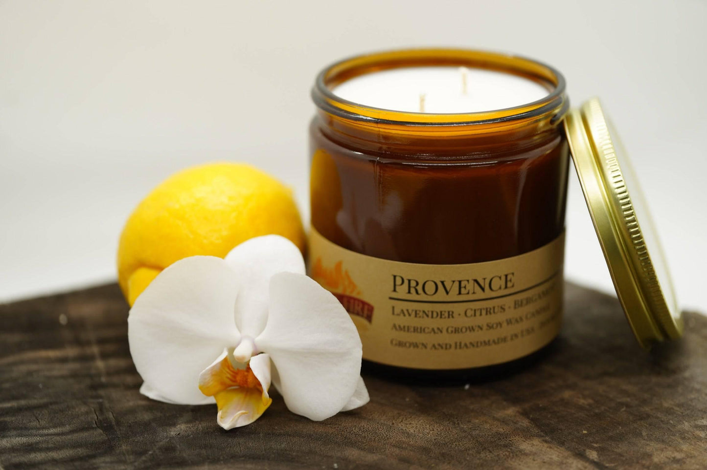 Provence (Lavender) Soy Wax Candle | 16 oz Double Wick Amber Apothecary Jar