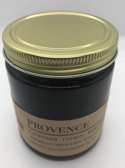 Provence (Lavender) Soy Wax Candle | 9 oz Amber Apothecary Jar