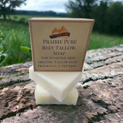 Grass Fed Beef Tallow Soap Bar (3 Pack) – Fragrance Free, Natural & Organic – Moisturizes & Soothes Face, Body & Hair – Handcrafted, Ideal for Sensitive & Dry Skin