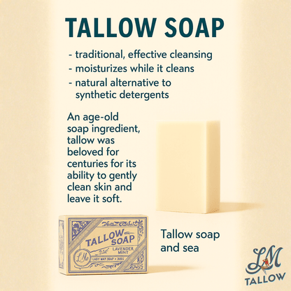 All-Natural DeluxeTallow Skin care and Candle Set Premium Quality All Natural Gift Box by The Lady May