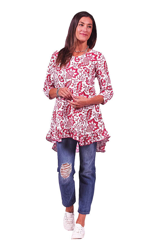 floral ruffle tunic - Homeland Harvest