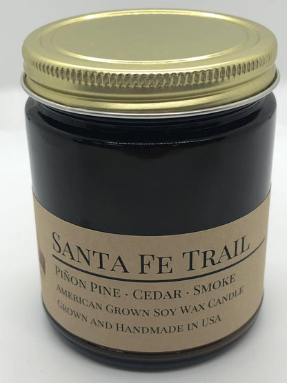 Santa Fe Trail Soy Wax Candle | 9 oz Amber Apothecary Jar