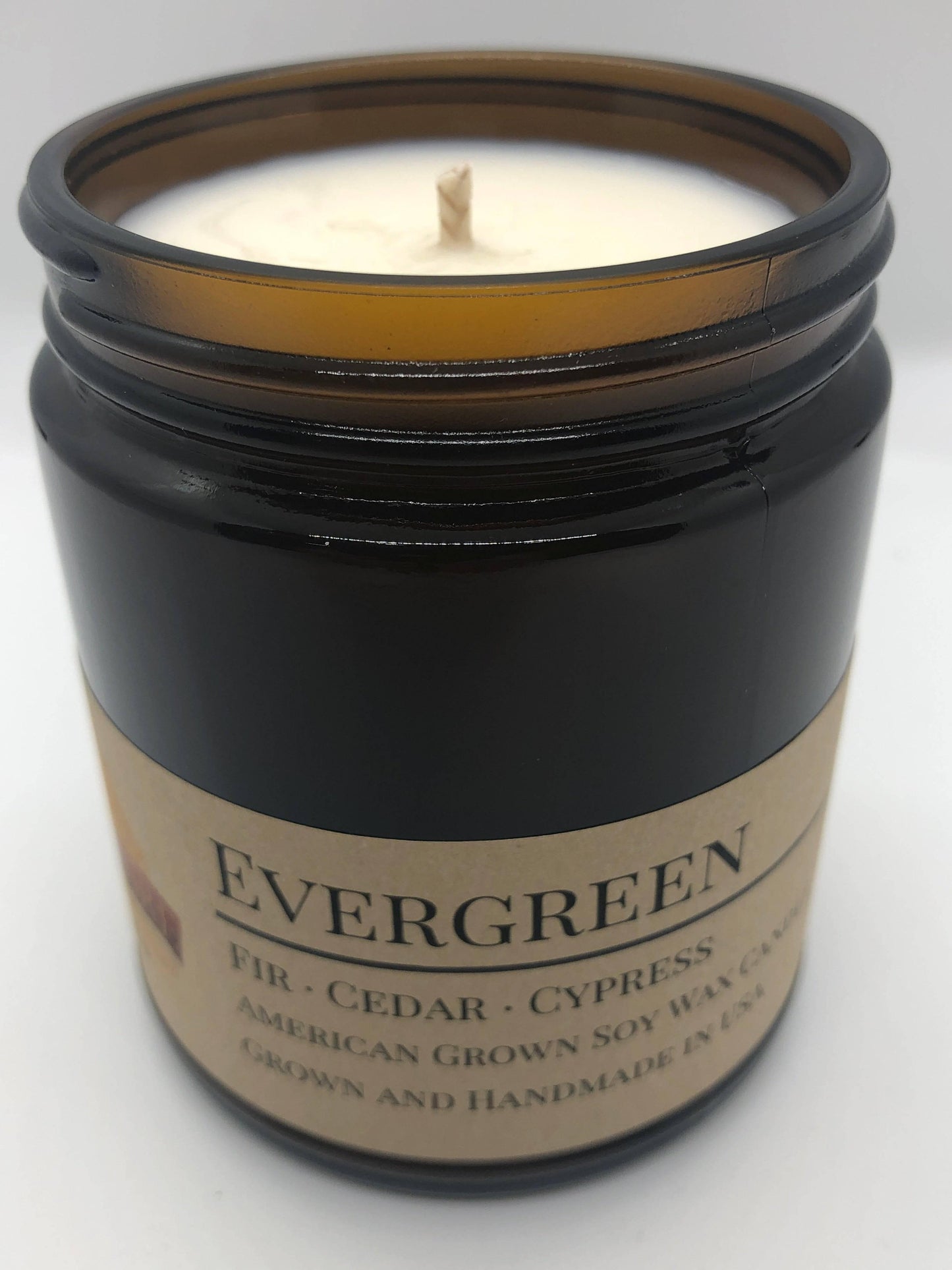 Evergreen Soy Wax Candle | 9 oz Amber Apothecary Jar