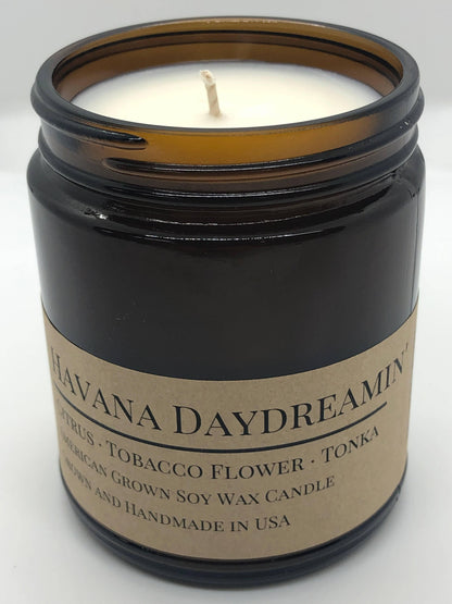 Havana Daydreamin' Soy Wax Candle | 9 oz Amber Apothecary Jar