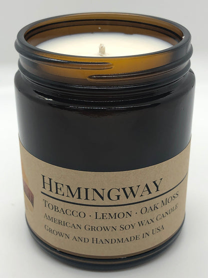 Scented Soy Wax Candle (8.0 oz) 50-60 Hour Burn Time, Cotton Wick, Amber Glass Jar, Grown and Made in USA -