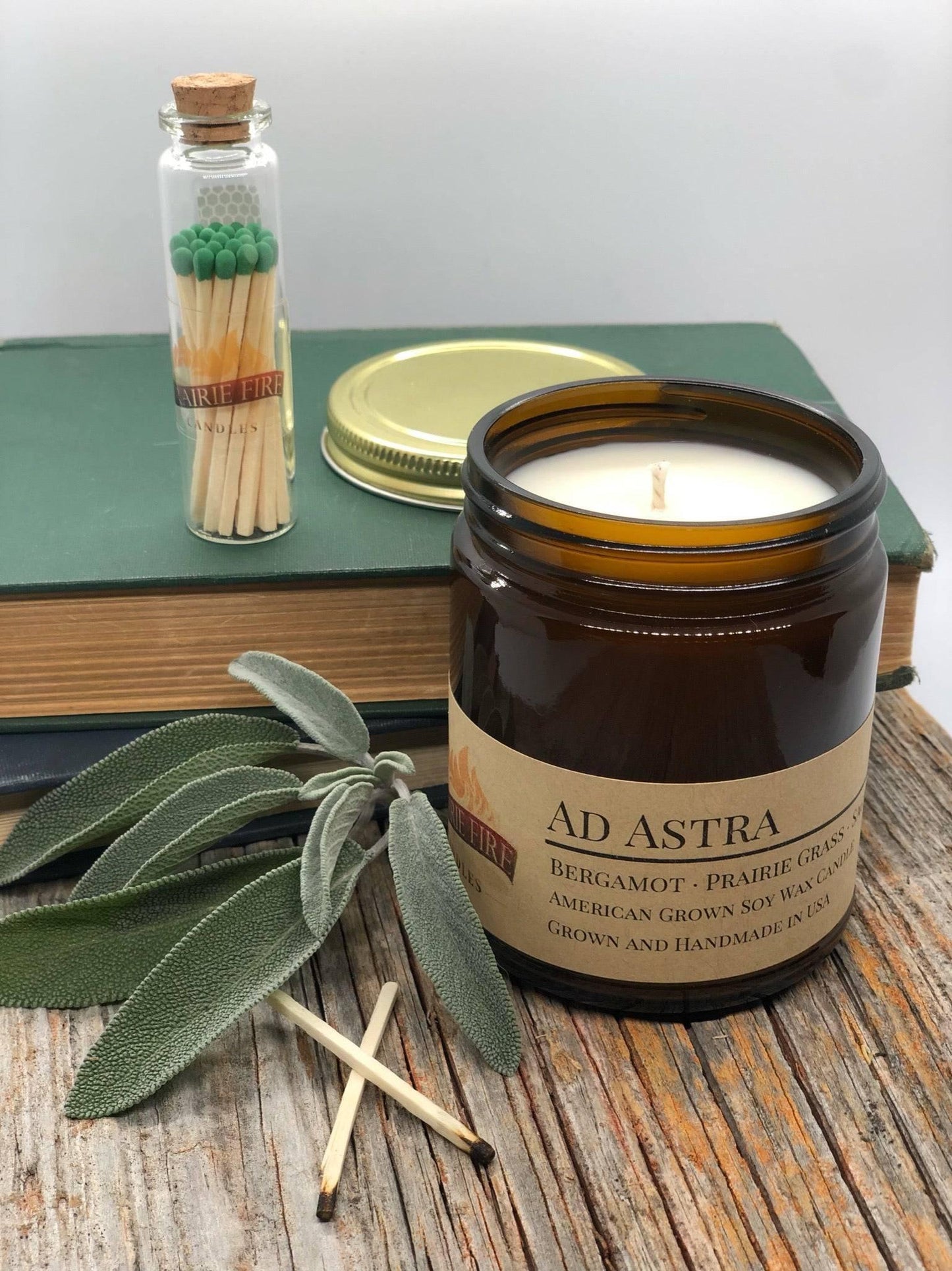 Ad Astra Soy Wax Candle | 9 oz Amber Apothecary Jar