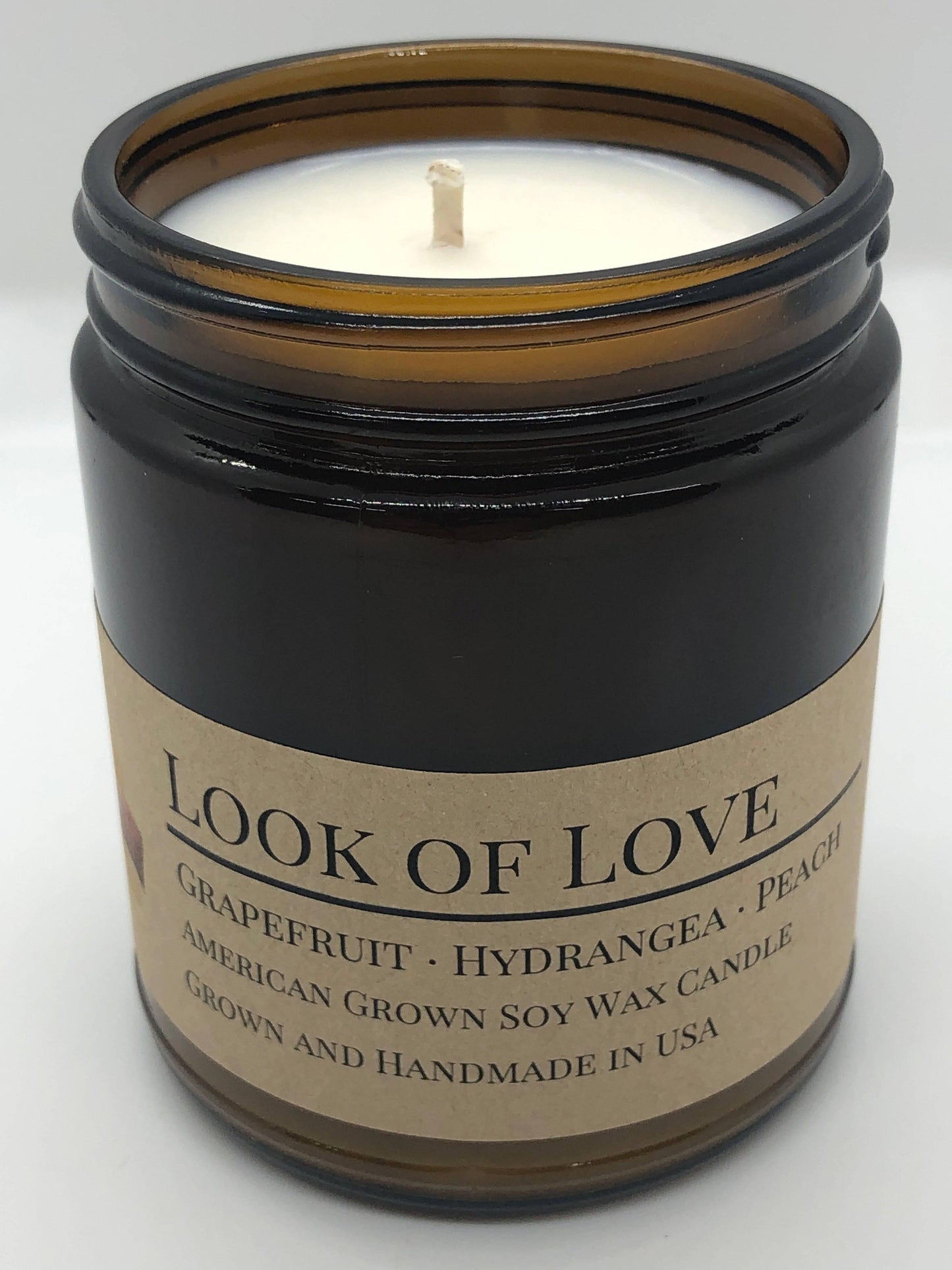 Look of Love Soy Wax Candle | 9 oz Amber Apothecary Jar