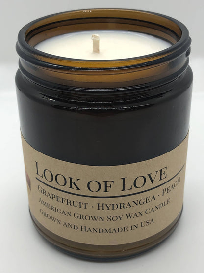 Look of Love Soy Wax Candle | 9 oz Amber Apothecary Jar
