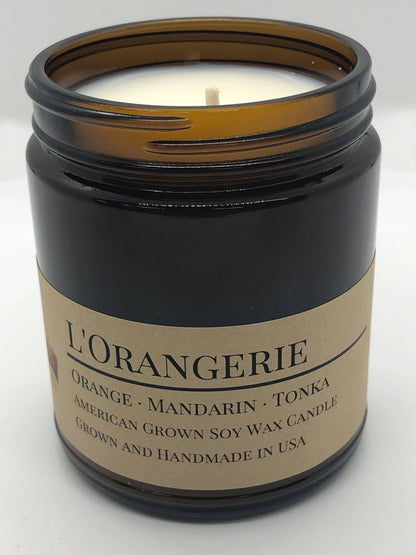 Scented Soy Wax Candle (8.0 oz) 50-60 Hour Burn Time, Cotton Wick, Amber Glass Jar, Grown and Made in USA -
