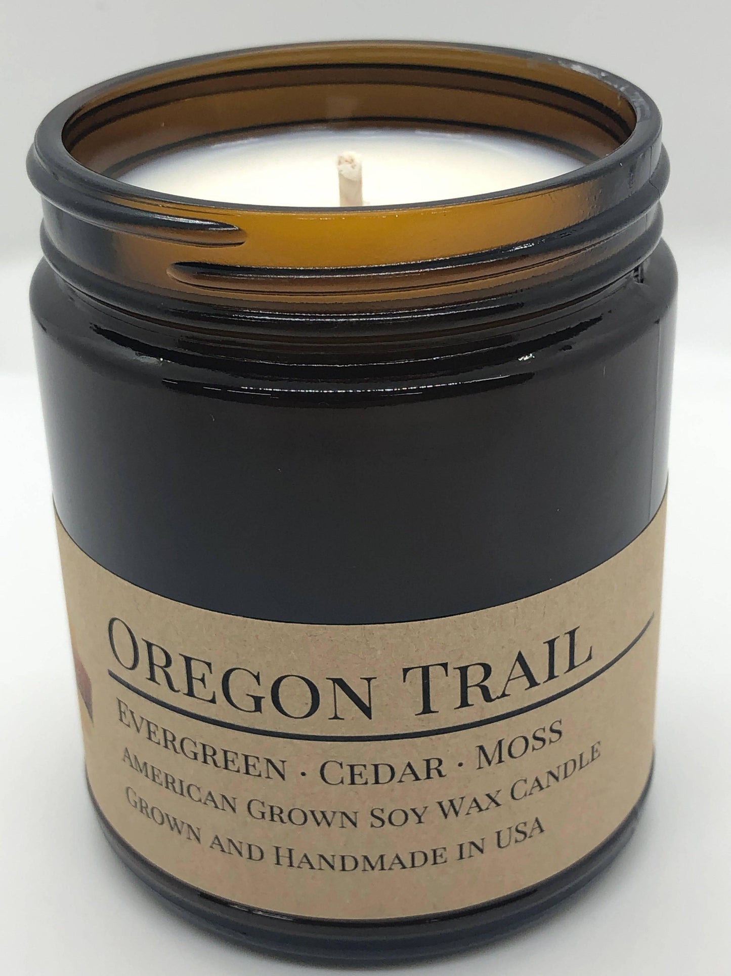 Scented Soy Wax Candle (8.0 oz) 50-60 Hour Burn Time, Cotton Wick, Amber Glass Jar, Grown and Made in USA -