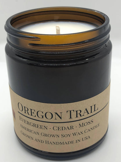 Scented Soy Wax Candle (8.0 oz) 50-60 Hour Burn Time, Cotton Wick, Amber Glass Jar, Grown and Made in USA -