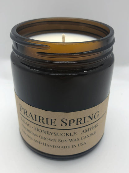 Prairie Spring Soy Wax Candle | 9 oz Amber Apothecary Jar