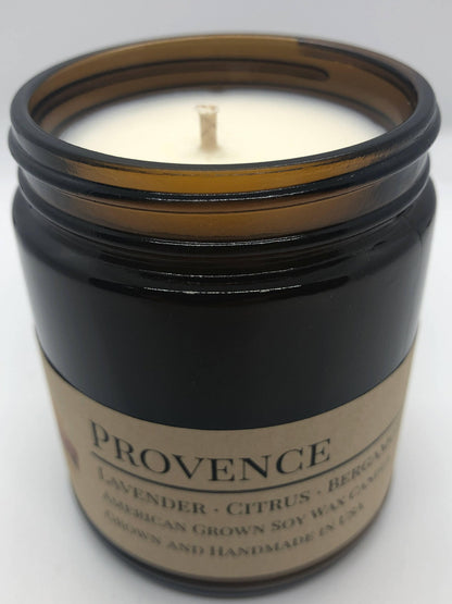 Scented Soy Wax Candle (8.0 oz) 50-60 Hour Burn Time, Cotton Wick, Amber Glass Jar, Grown and Made in USA -