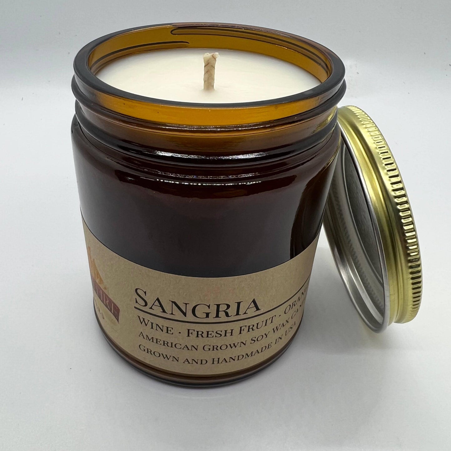 Sangria Soy Wax Candle | 9 oz Amber Apothecary Jar